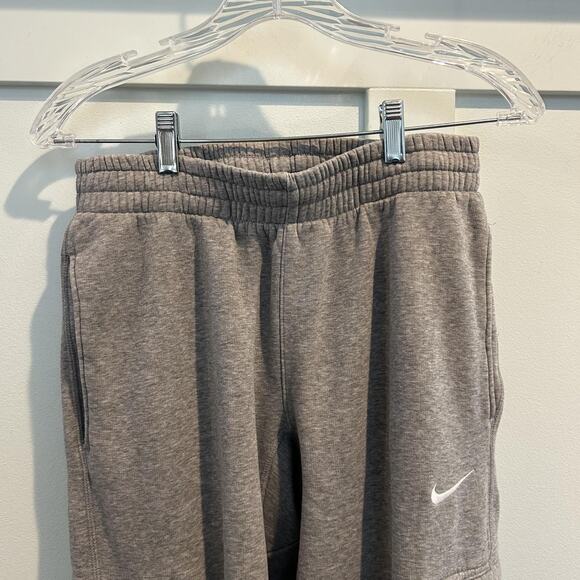 Nike Sweatpants Mens Small Gray Fleece Pants Cargo Pockets Drawstring 586385-063 - Picture 3 of 11